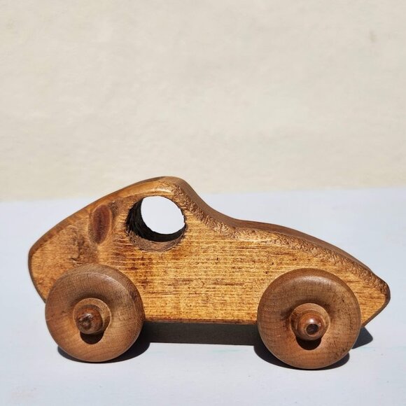 Handmade Toy Car Hand Crafted Race car push Decor Montessori Waldorf Minnesota S - Picture 1 of 12